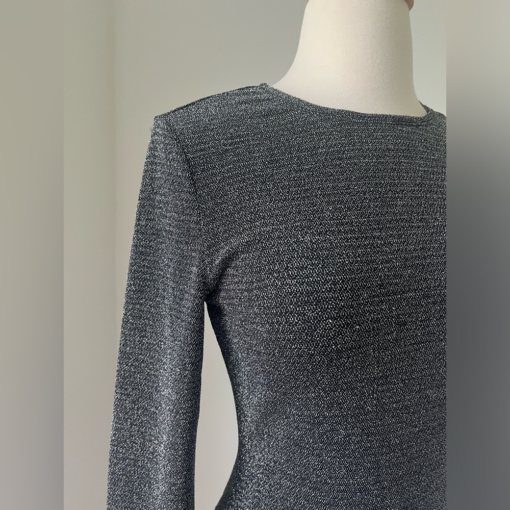 Reformation Gray Sparkly Riley Mini Dress - Picture 6 of 9